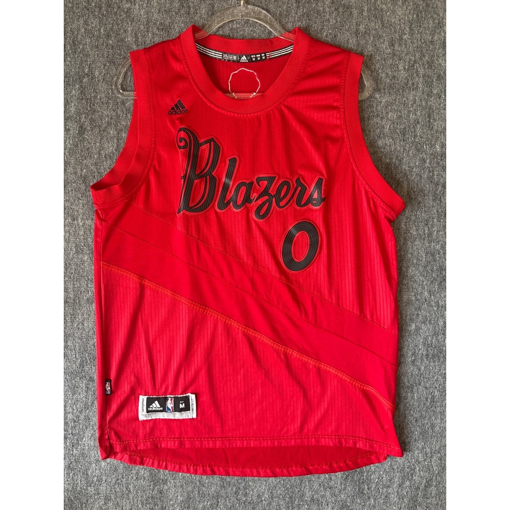 Adidas Portland Trail Blazers Damian Lillard 0 Christmas Jersey Red Mens M 2016